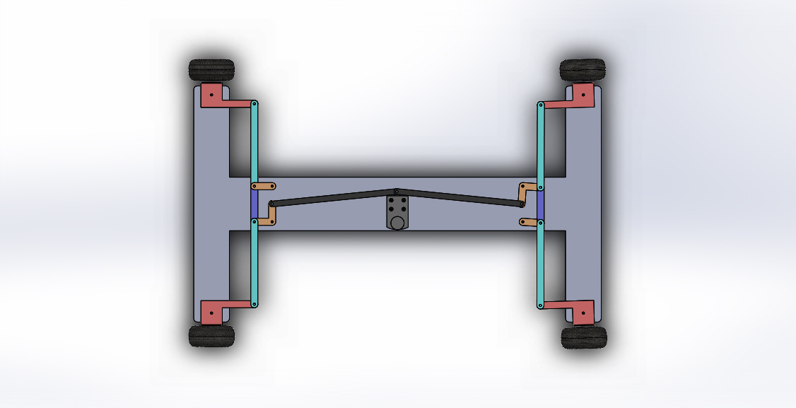 Wide Base 4 Wheel Steering Mechanism Chassis